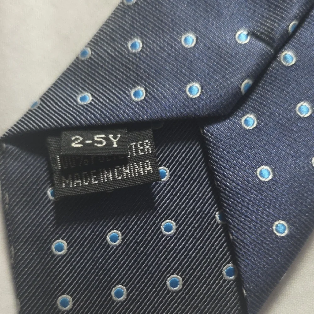 Navy Polka Dot Kids Tie